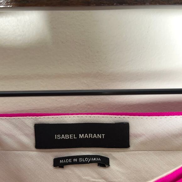 ISABEL MARANT High Rise Wool Trouser Pants Hot Pink Magenta Sz 38 {D28} - Picture 5 of 6